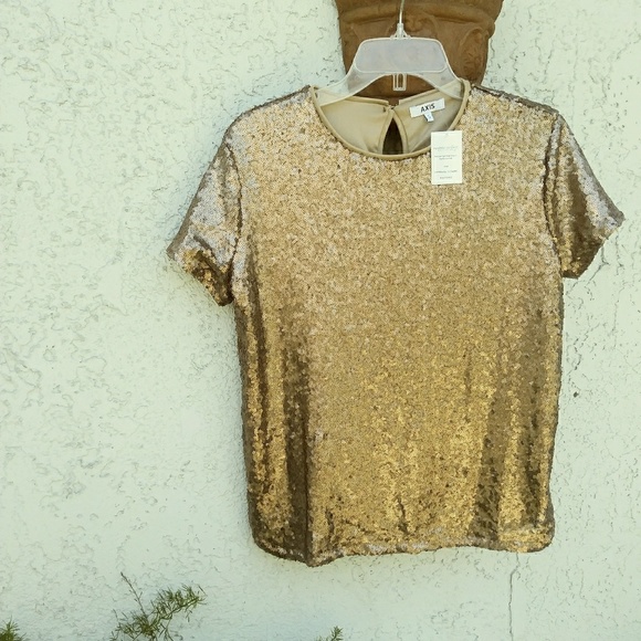 axis Tops - Copper/gold sequin top NWT
